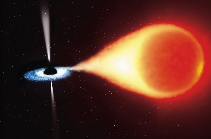 Черная дыра поглощает звезду