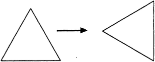 Поворот на прямой угол не является симметрией равностороннего треугольника.