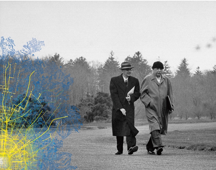Прогулка сквозь время: Альберт Эйнштейн (справа) и Курт Гёдель во время одной из своих знаменитых прогулок. На 70-летний юбилей Гёдель продемонстрировал Эйнштейну расчеты, по которым относительность допускает цикличное время. The Life Picture Collection / Getty Images
