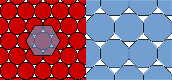 Оптимальные упаковки кругов и сглаженных правильных восьмиугольников на плоскости.
